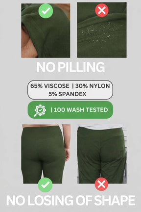 Plus Size Olive Tummy Shaper Straight Fit Pants