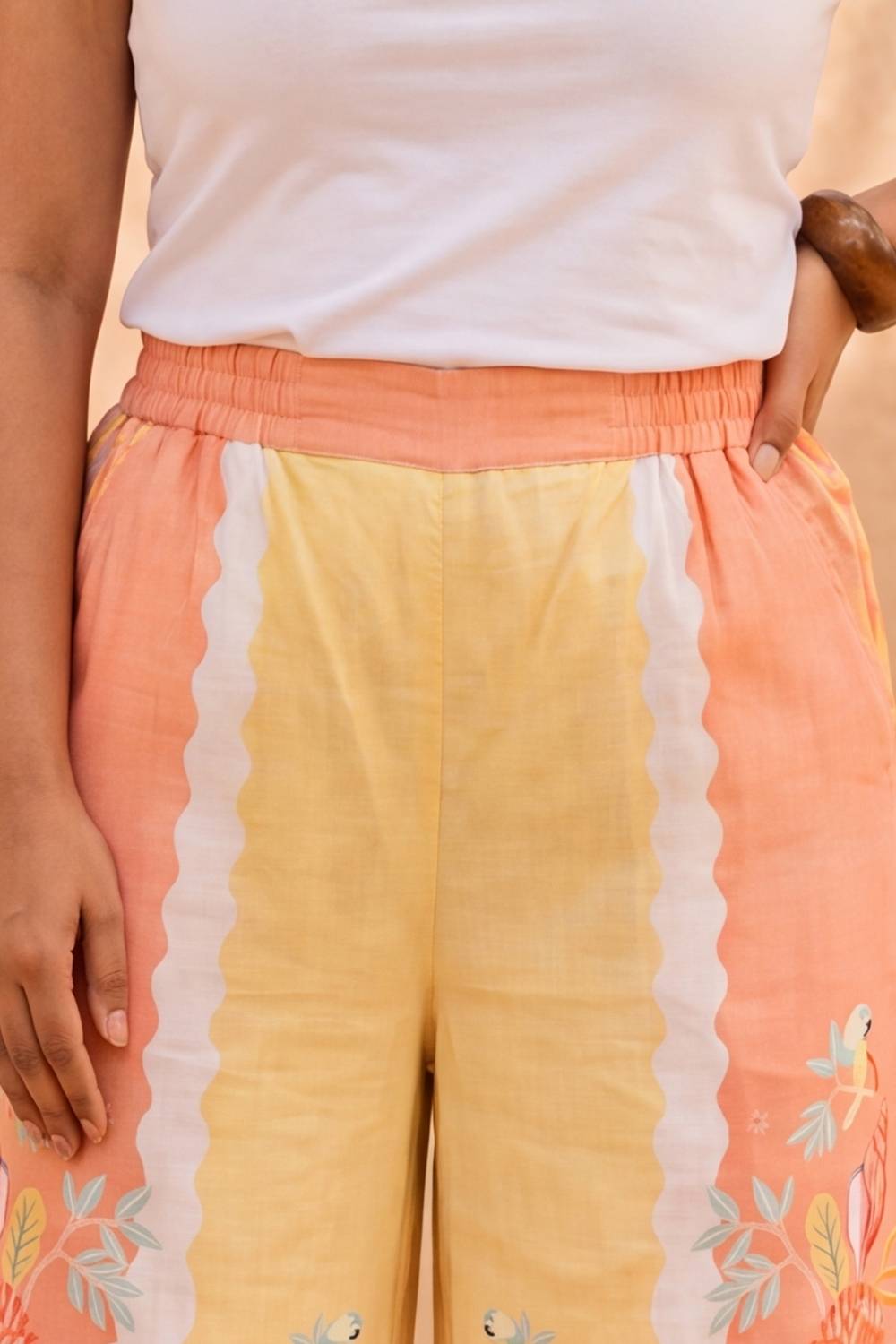 Plus Size Coral Breeze Printed Cotton Coord Set