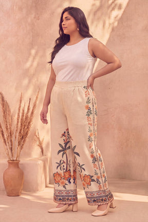 Plus Size Boho Floral Panel Print Cotton Coord Set