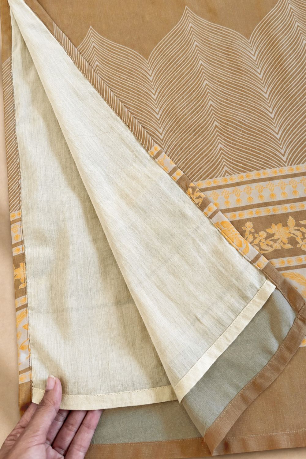 Plus Size Beige Elegance Printed Straight Georgette Kurta