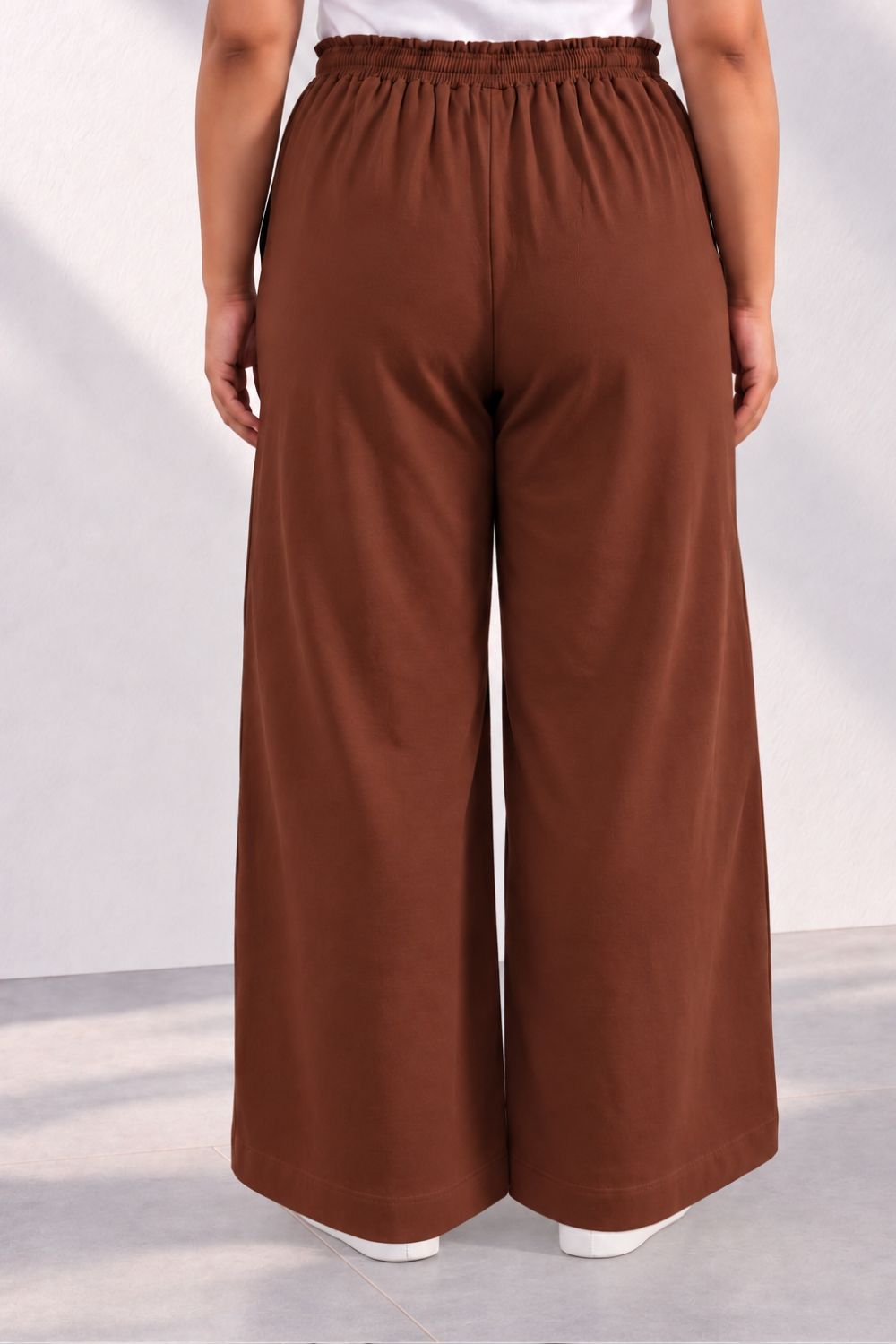 Plus Size SoftEase V Neck Brown Cotton Coord Set