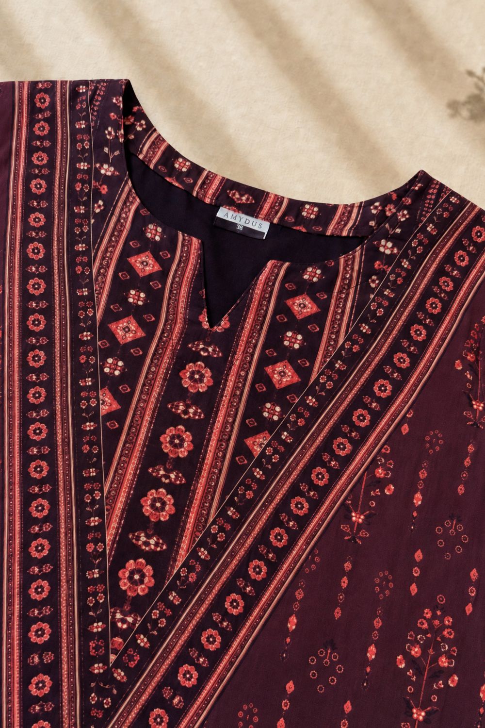Plus Size Royal Motif Straight Georgette Kurta