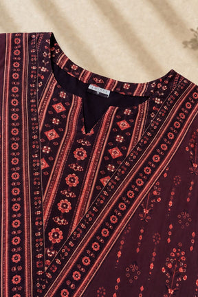 Plus Size Royal Motif Straight Georgette Kurta