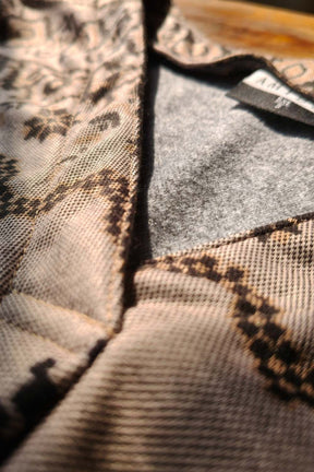 Plus Size Beige Printed SnugWeave™ Winter Top Coord Set