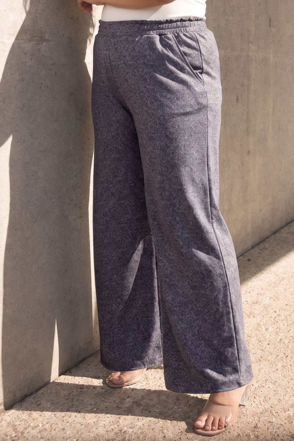Plus Size Grey Melange SnugWeave™ Winter Kurta Coord Set