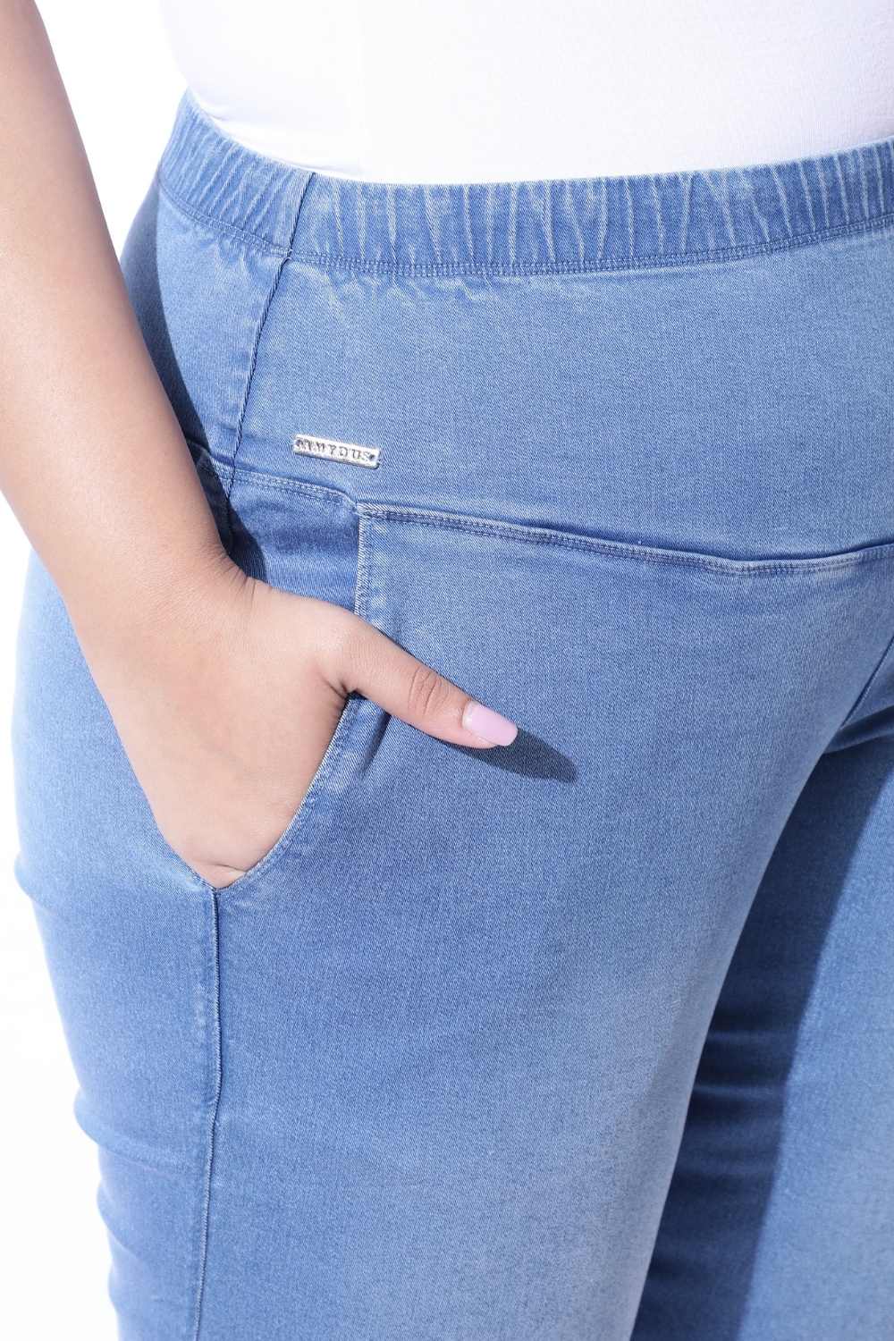 Plus Size Light Blue Fade Flare Jeans