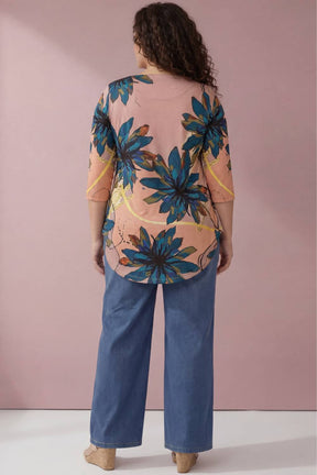 Purple Floral Plus Size Top