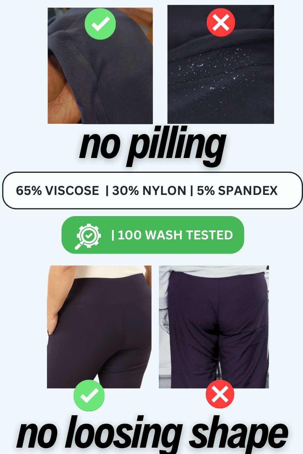 Plus Size Denim Blue Tummy Shaper Straight Fit Pants for Women