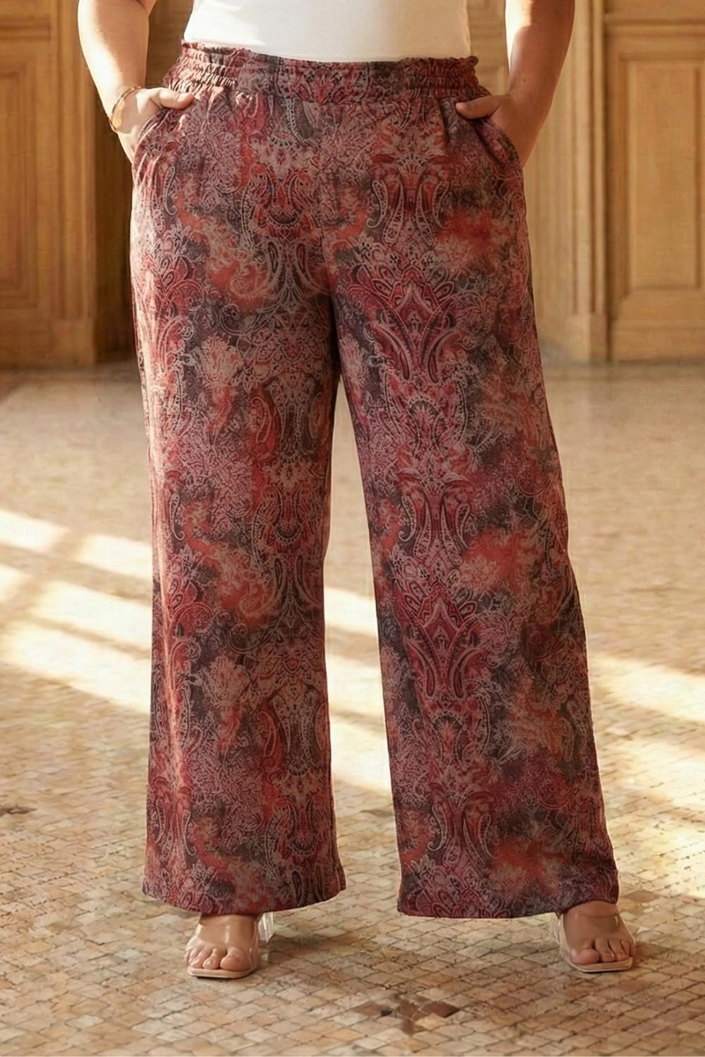 Plus Size Maroon Paisley SnugWeave™ Winter Kurta Coord Set