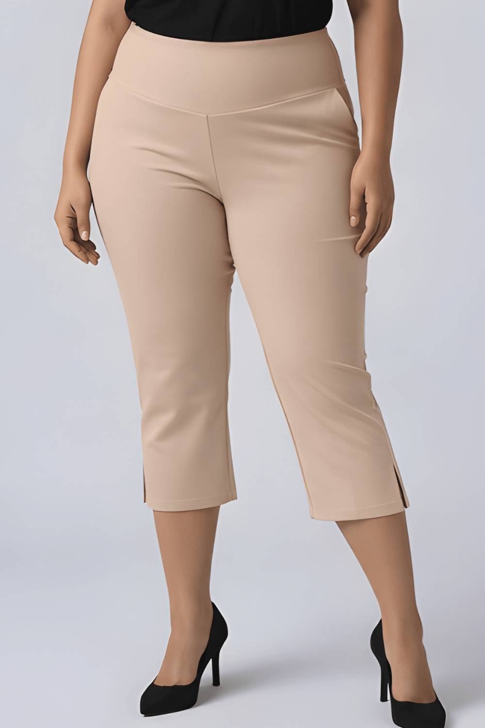 Cream New Fit Tummy Tucker Crop Pants