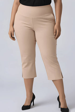 Cream New Fit Tummy Tucker Crop Pants