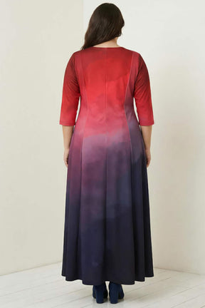 Crimson Midnight Ombre Dress