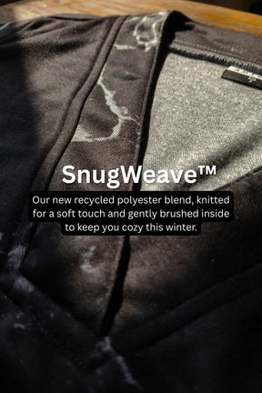 Plus Size Black Marble V Neck SnugWeave™ Winter Kurta