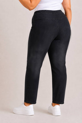 Plus Size Black Light Fade Straight Fit Jeans