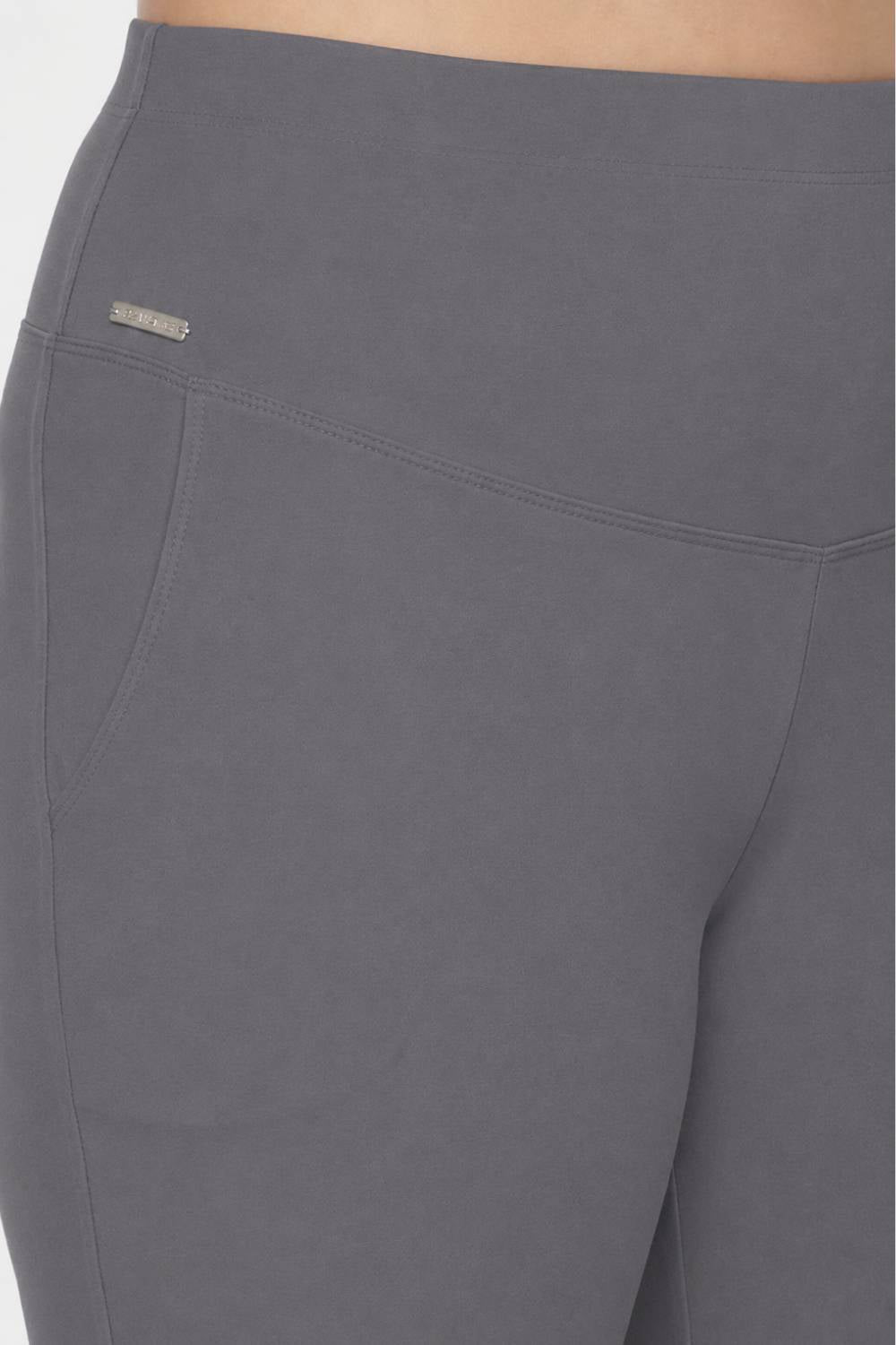 Plus Size Grey Tummy Shaper Flare Pants