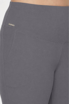 Plus Size Grey Tummy Shaper Flare Pants