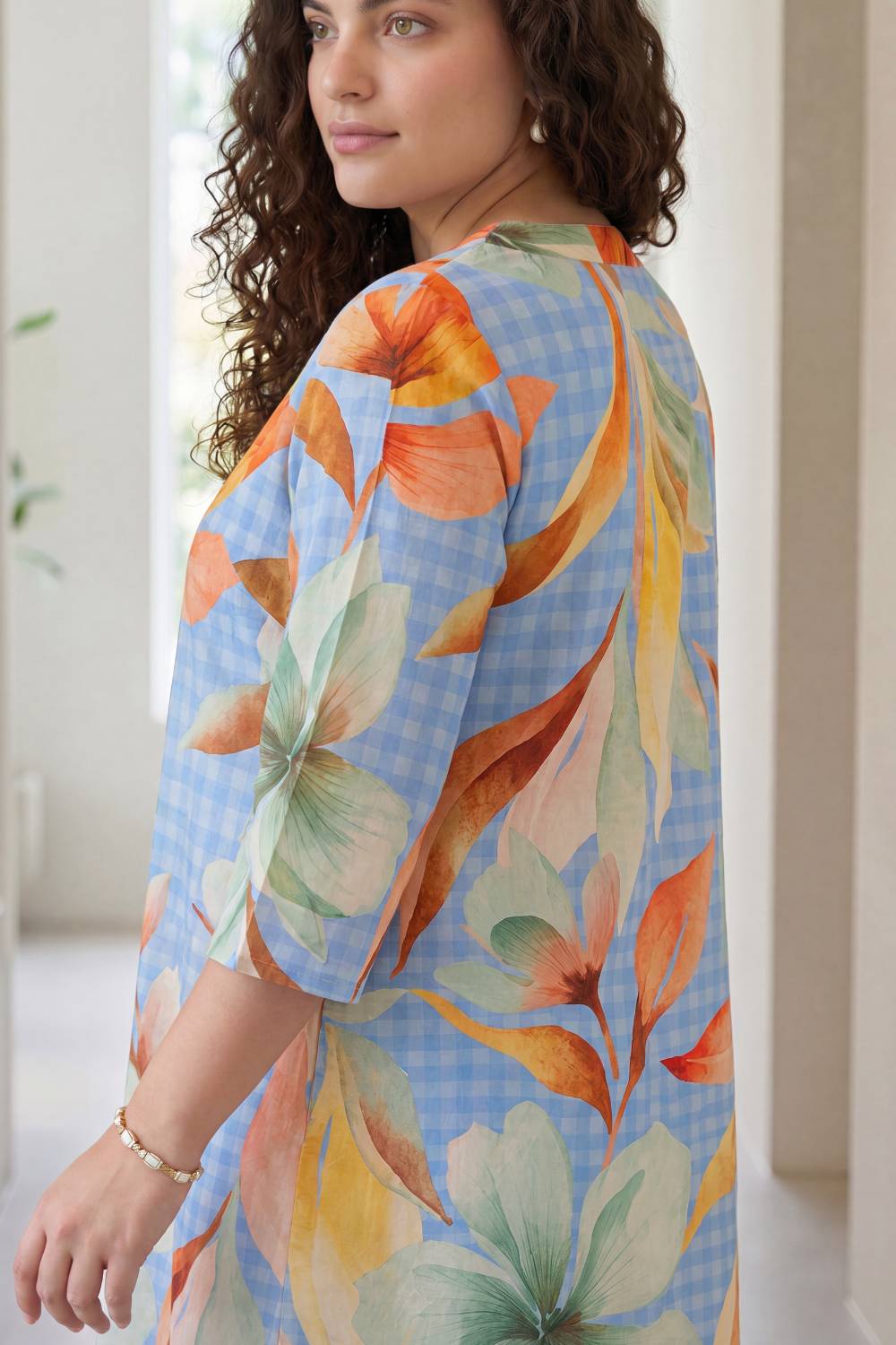 Pastel Bloom Plus Size Midi Dress