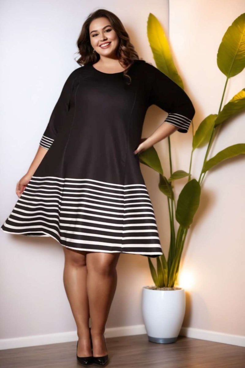 AUROLA Black & Blue Stripe Dress Mサイズ 7_f5a9c82c-d9e4-413f-bc19-