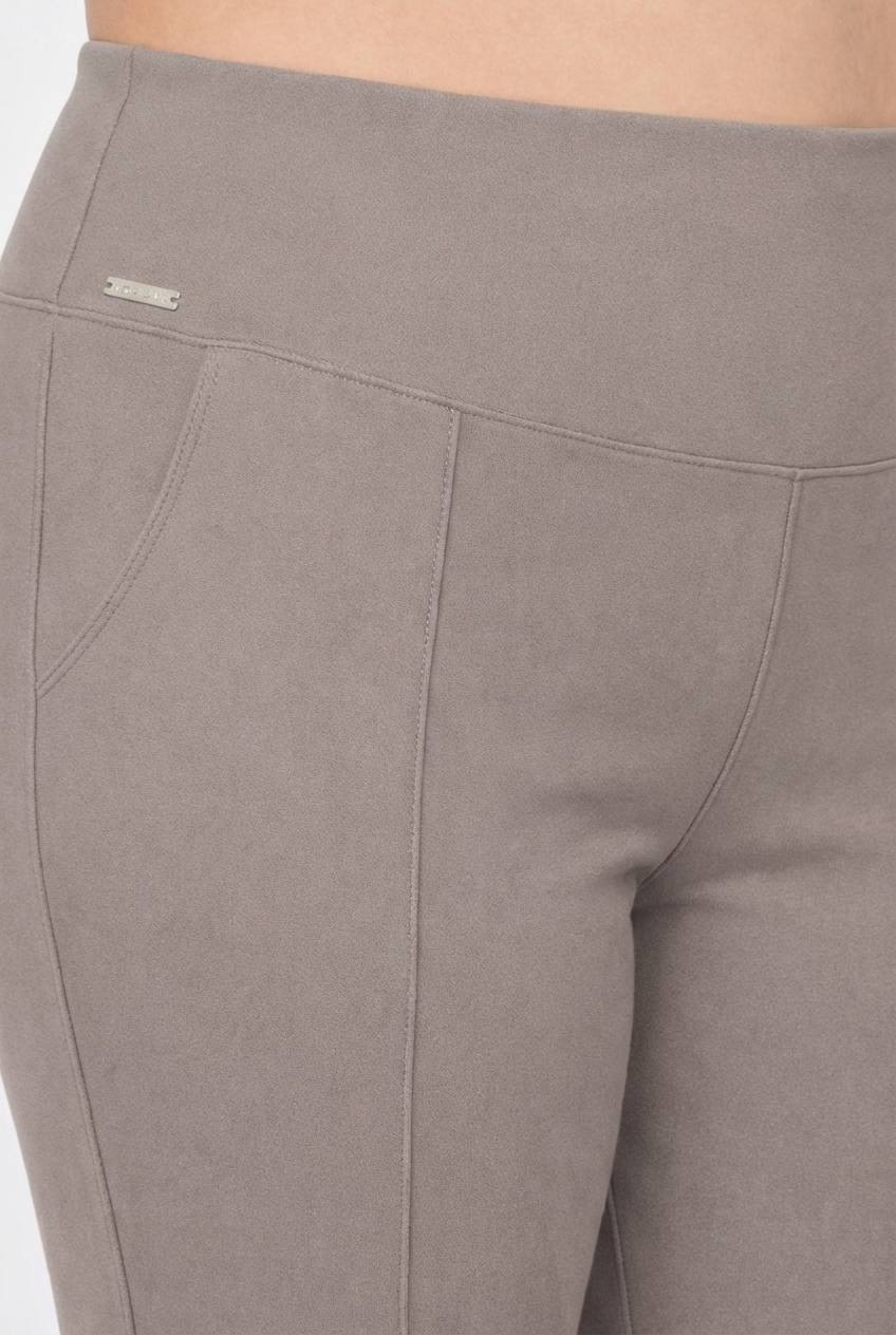 Plus Size Taupe Tummy Shaper Straight Fit Pants