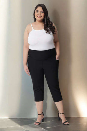 Black New Fit Tummy Tucker Crop Pants