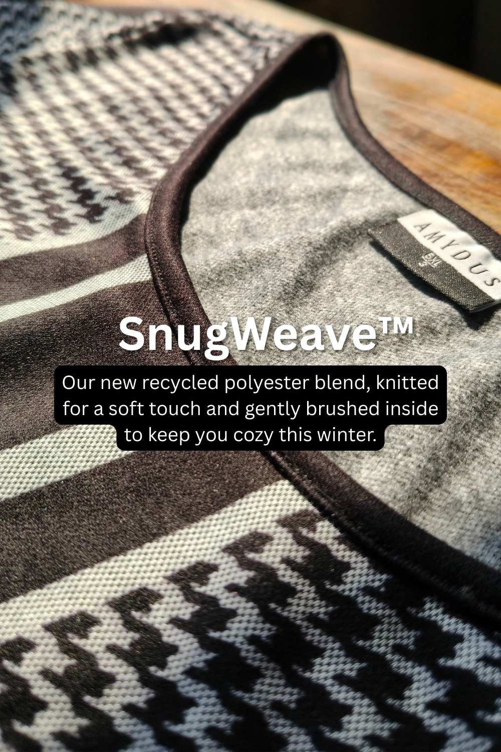 Plus Size Black Beige Stripe SnugWeave™ Winter Kurta