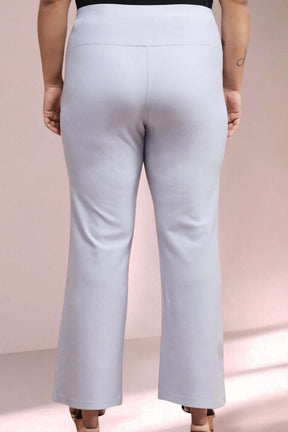Plus Size Ice Blue Tummy Shaper Flare Pants