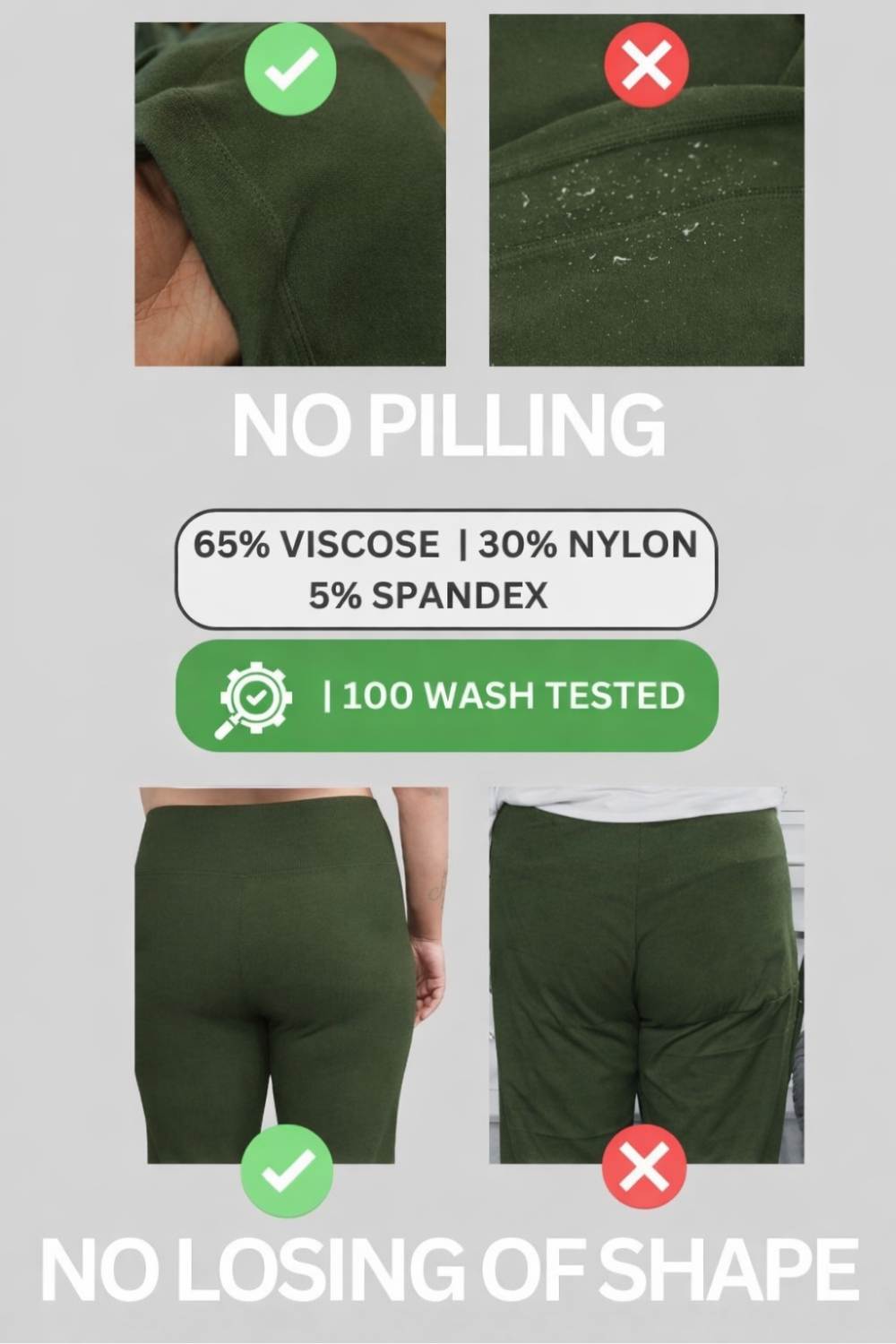 Plus Size Olive Tummy Shaper Flare Pants