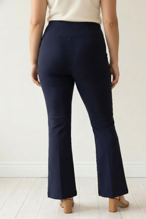 Plus Size Navy Tummy Shaper Flare Pants