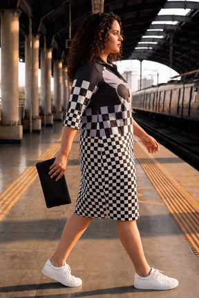 Plus Size Bold Face Shirt Dress