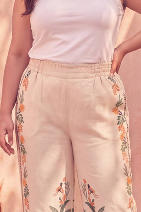 Plus Size Boho Floral Panel Print Cotton Coord Set