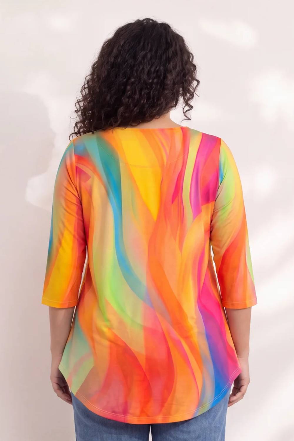 Plus Size Multicolor Print Top