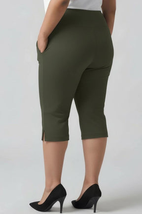 Olive Tummy Tucker Crop Pants