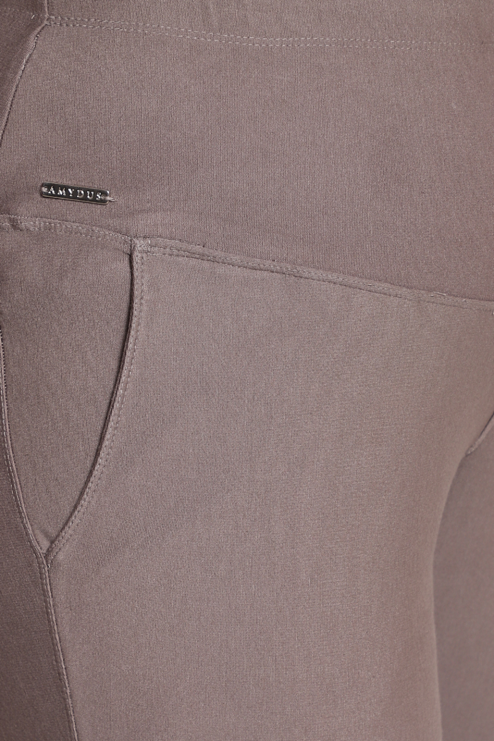 Plus Size Brownish Grey Tummy Shaper Flare Pants