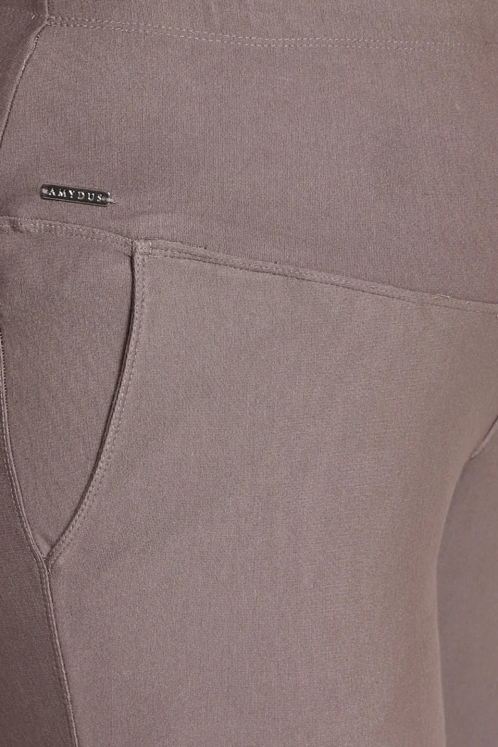 Taupe Tummy Shaping Wide Straight Pants