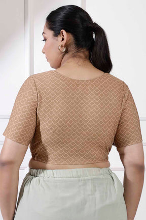 Plus Size Gold Shimmer Readymade Blouse