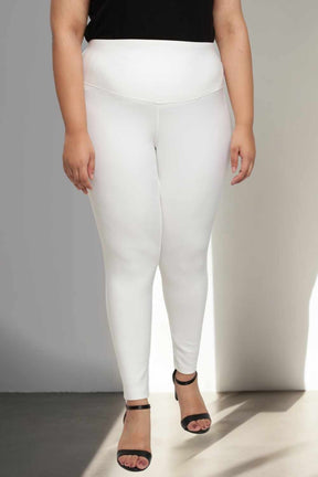Plus Size High Waist White Jeggings