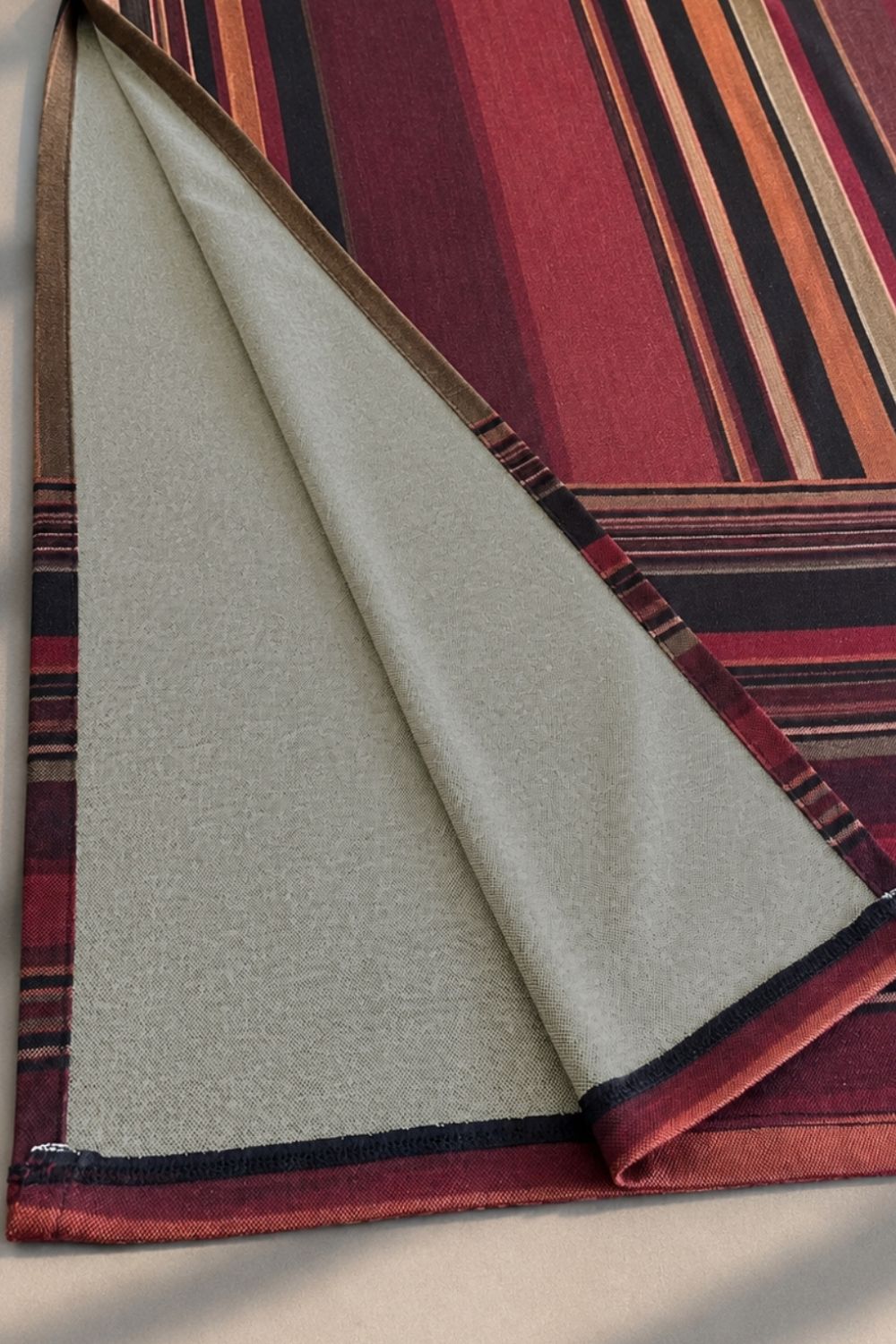 Plus Size Maroon Multistripe SnugWeave™  Kurta