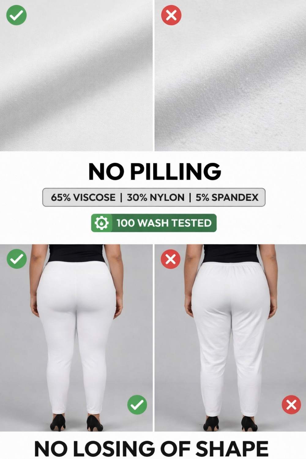 Plus Size High Waist White Jeggings