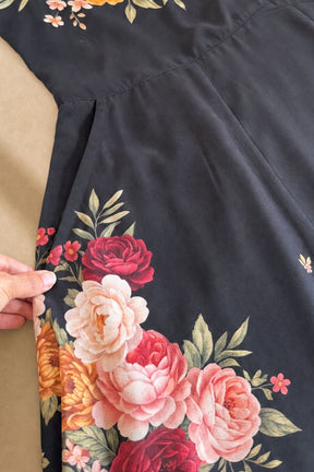 Plus Size Floral Elegance Print Georgette Anarkali Dress