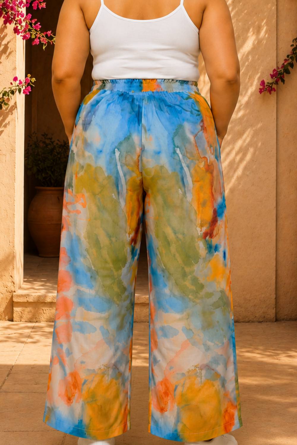 Plus Size Pastel Abstract Printed Cotton Coord Set