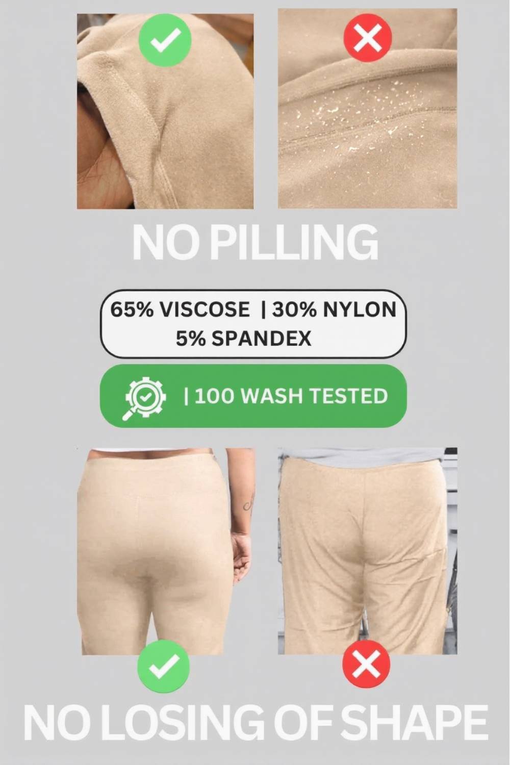 Cream Tummy Shaping Wide Straight Pants