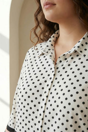 Black Luxe Polka Stripes Kurta Cum Shrug