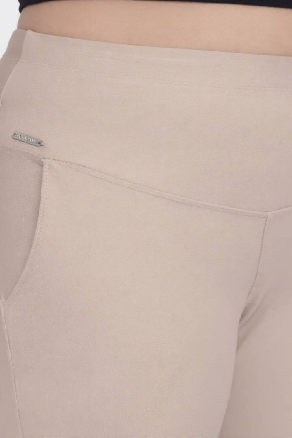 Plus Size Cream Tummy Shaper Flare Pants