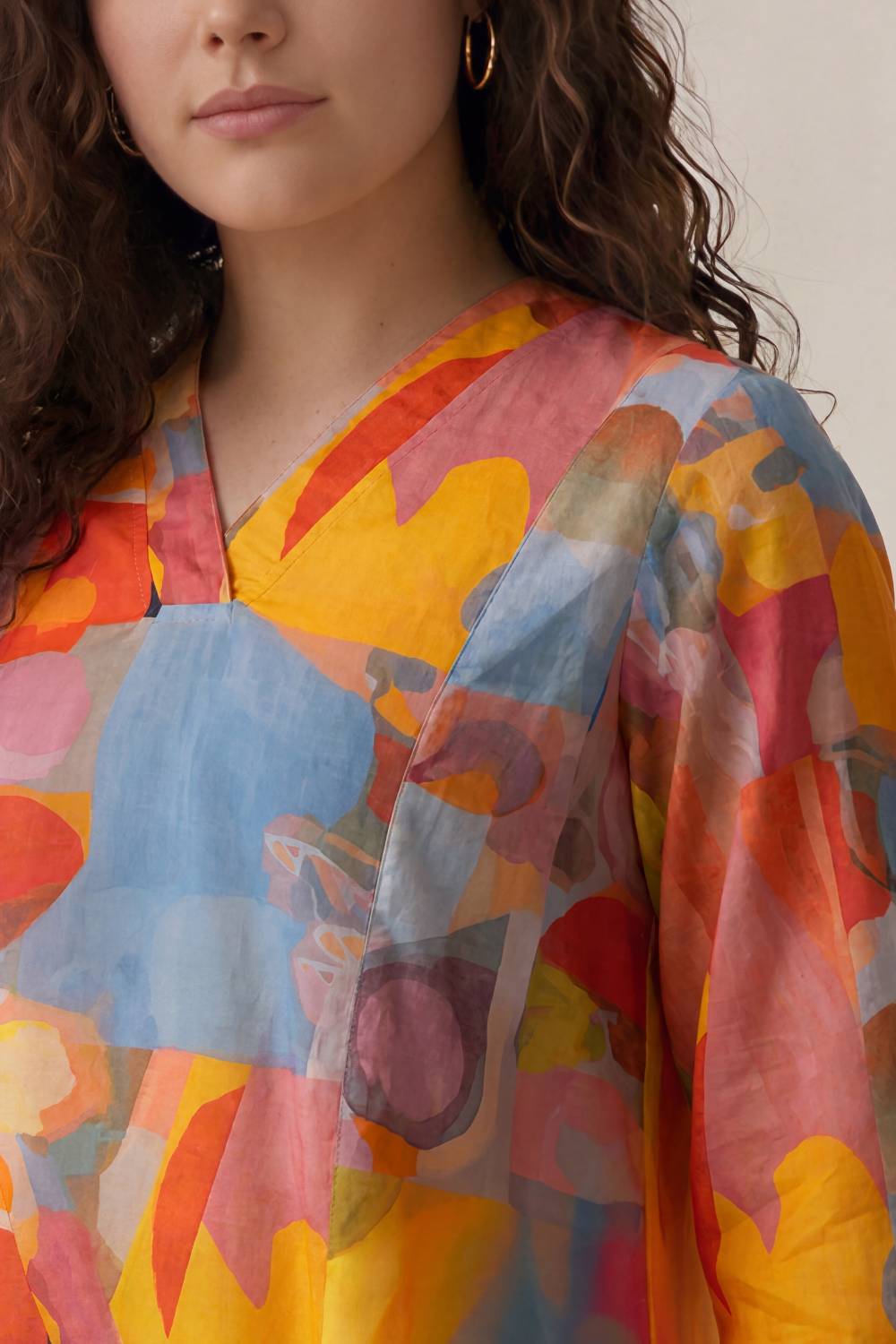 Abstract Elegance Plus Size Midi Dress for Women