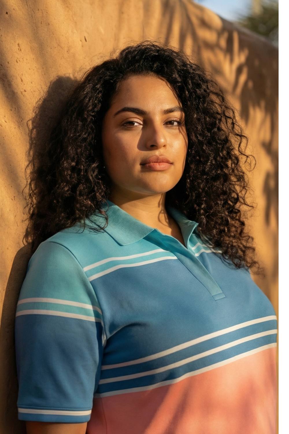 Color Block Printed Polo Dress