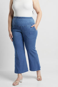 Plus Size Bermuda Blue Flare Jeans