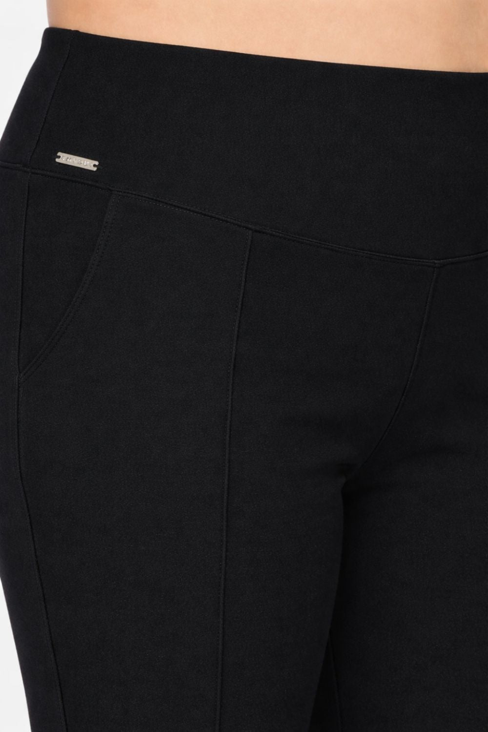 Plus Size Black Tummy Shaper Straight Fit Pants