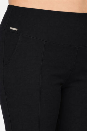 Plus Size Black Tummy Shaper Straight Fit Pants