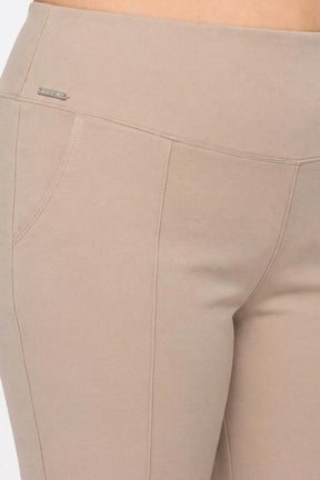 Plus Size Cream Tummy Shaper Straight Fit Pants