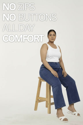 Plus Size Yale Blue Flare Jeans